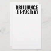 BRILLIANCE VS INSANITY custom briefpapier (Voorkant / Achterkant)