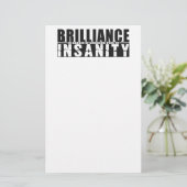 BRILLIANCE VS INSANITY custom briefpapier (Staand voorkant)
