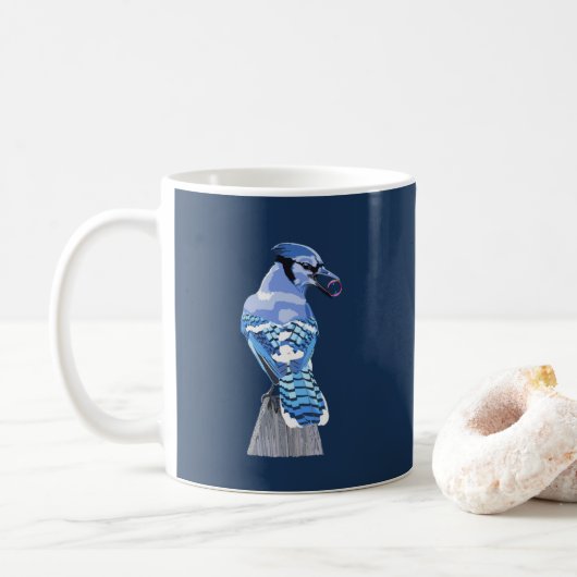 Brilliant Blue Jay Koffiemok (Met donut)