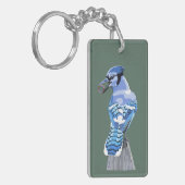 Brilliant Blue Jay Sleutelhanger (Voorkant Links)
