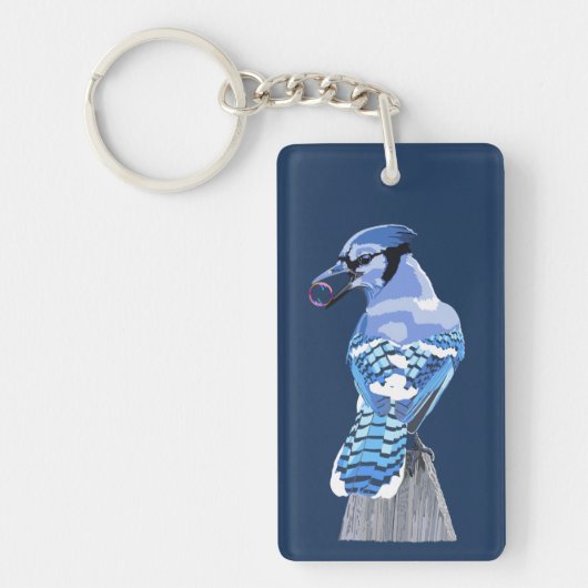 Brilliant Blue Jay Sleutelhanger (Voorkant)