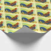 BRILLIANT COLORFUL ROOSTER CADEAUPAPIER (Hoek)