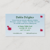 Brilliant Dahlias Visitekaartje (Achterkant)