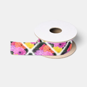 BRILLIANT GERBER FLOWERS RIBBON LINT