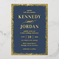 Brilliant Glow ECHTE FOLIE Modern Wedding Invitati