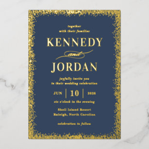 Brilliant Glow ECHTE FOLIE Modern Wedding Invitati Uitnodiging