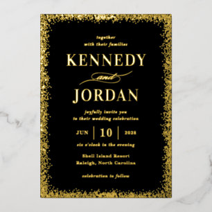 Brilliant Glow ECHTE FOLIE Modern Wedding Invitati Uitnodiging