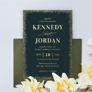 Brilliant Glow ECHTE FOLIE Modern Wedding Invitati Uitnodiging