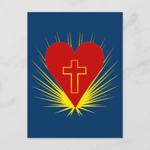 Brilliant Heart met Cross on Tshirts, More Briefkaart