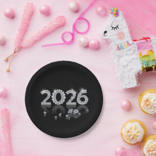 Brilliant Luxe Diamanten Nieuwjaar 2026 Papieren Bordje