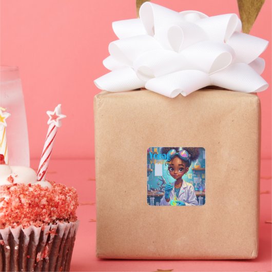 Brilliant Young Scientist   Vierkante Sticker (Feest)