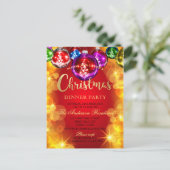 Brilly Baubles Noël Dîner de fête Invitation (Debout devant)