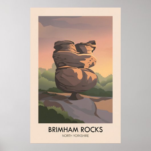 Brimham Rocks AONB Reisposter Poster (Voorkant)