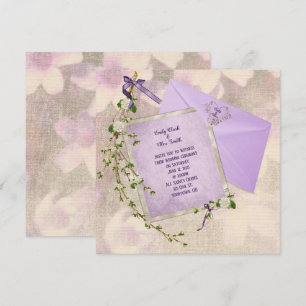 brin floral sur invitation de mariage avec concept