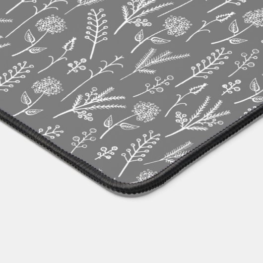 Brindilles blanches simples sur un monogramme gris (Coin)