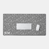Brindilles blanches simples sur un monogramme gris (Clavier et souris)