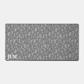 Brindilles blanches simples sur un monogramme gris (Recto)