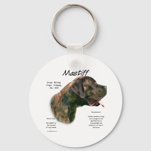 Brindle Apricot Mastiff Geschiedenis Sleutelhanger (Voorkant)