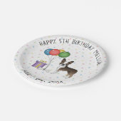Brindle Boston Terrier Cute Cartoon Dog - Birthday Papieren Bordje (Gekanteld)