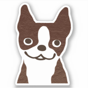 Brindle Boston Terrier Schattigee Cartoon Dog Viny Sticker