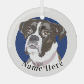 Brindle Boxer chien ornement de Noël (Recto)