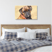 Brindle Boxer Dog Canvas Afdruk (Insitu (Slaapkamer))
