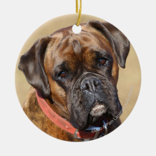 Brindle Boxer Dog Keramisch Ornament (Voorkant)