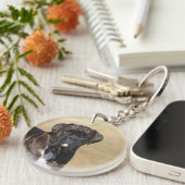 Brindle Boxer Dog Permanent Sleutelhanger (Voorkant Rechts)