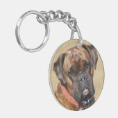 Brindle Boxer Dog Sleutelhanger (Voorkant Links)