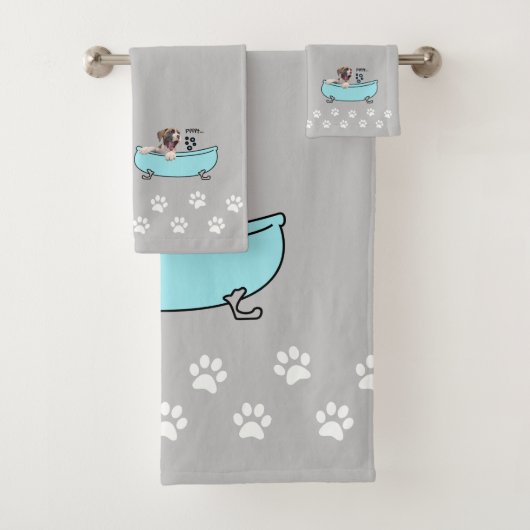 Brindle Boxer Dog Thleed Bathroom Decor - Grijs Bad Handdoek (Insitu)