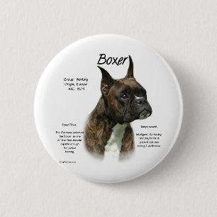 Brindle Boxer Geschiedenis Ronde Button 5,7 Cm