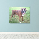 Brindle Boxer Hond Fotobehang Canvas Afdruk (Insitu (Houten vloer))
