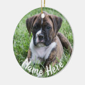Brindle Boxer Puppy kerstversiering Keramisch Ornament (Links)