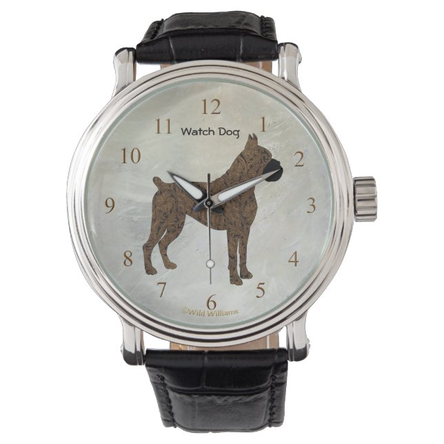 Brindle Boxer Watch Dog Horloge (Voorkant)