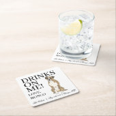 Brindle Boxer Wedding Vierkante Kartonnen Onderzetter (Insitu)