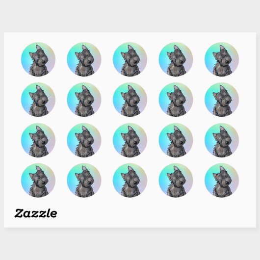 Brindle Cairn Terrier Ronde Sticker (Vel)