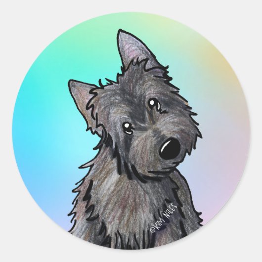 Brindle Cairn Terrier Ronde Sticker (Voorkant)