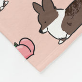 Brindle Corgi Peach Sploot Fleece Blanket Deken (Hoek)