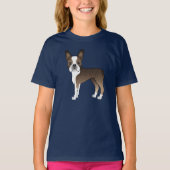 Brindle en White Boston Terrier Cute Dog T-shirt (Voorkant)