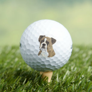 Brindle en White Boxer Dog Golfballen