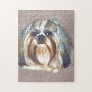 Brindle en White Shih Tzu Dog Legpuzzel