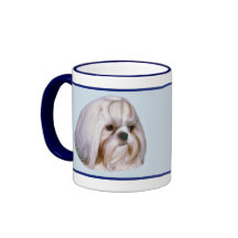 Brindle en White Shih Tzu Dog