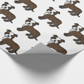 Brindle en White Staffie Cute Cartoon Dog Pattern Cadeaupapier (Hoek)