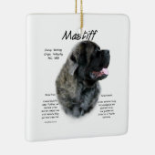 Brindle Fluffy Mastiff Geschiedenis Keramisch Ornament (Rechts)