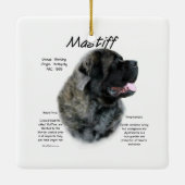 Brindle Fluffy Mastiff Geschiedenis Keramisch Ornament (Achterkant)
