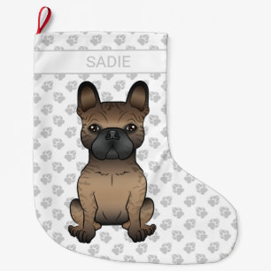Brindle Franse Bulldog / Franse Bulldog Zacht Hond Grote Kerstsok