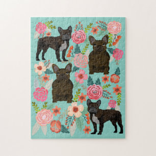Brindle French Bulldog Florals Legpuzzel