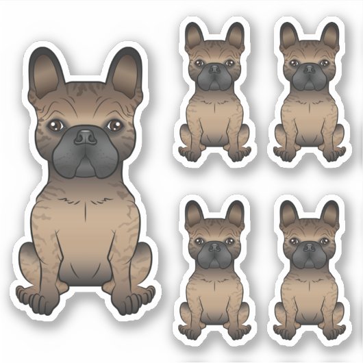 Brindle French Bulldog / Frenchie Cute Cartoon Dog Sticker (Voorkant)