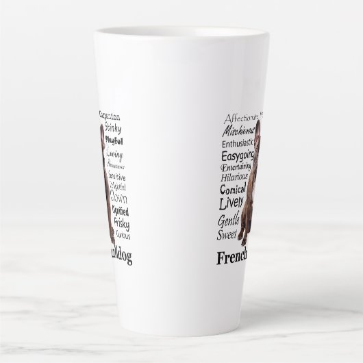 Brindle French Bulldog Traits Latte Mok (Voorkant)