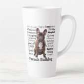 Brindle French Bulldog Traits Latte Mok (Rechts)